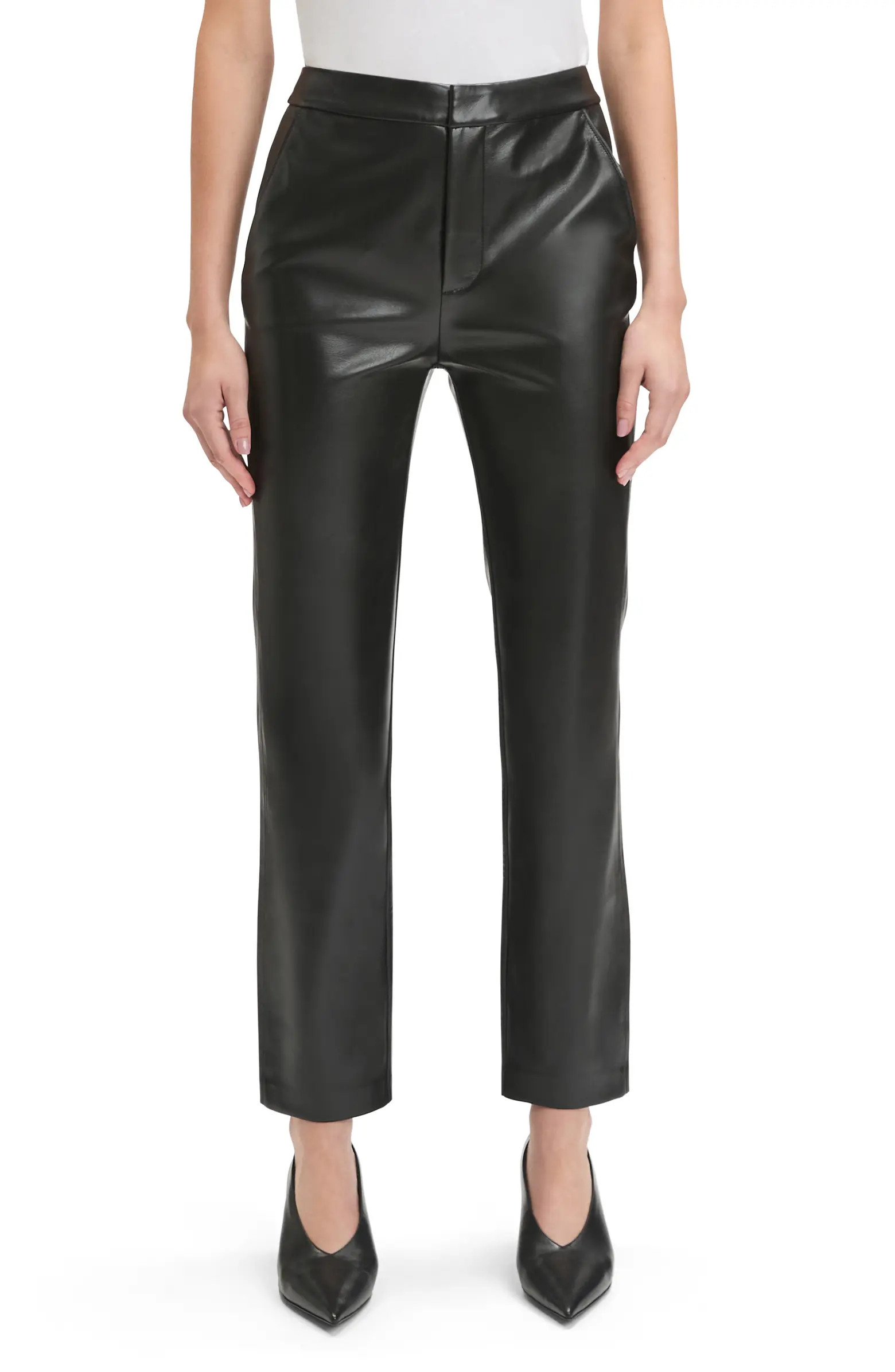 The Carla Faux Leather Flare Pants | Nordstrom