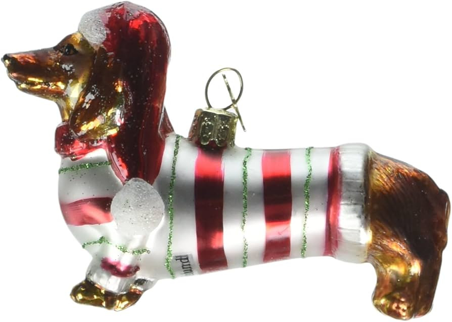 Kurt Adler 3-1/2-Inch Noble Gems Glass Daschund Ornament (YAMNB0313), Christmas | Amazon (US)