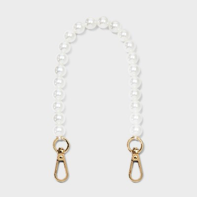 Handheld Mini Handbag Strap - A New Day™ White: Solid Acrylic & Zinc Alloy Bag Accessory with Lobster Claw Clasp | Target