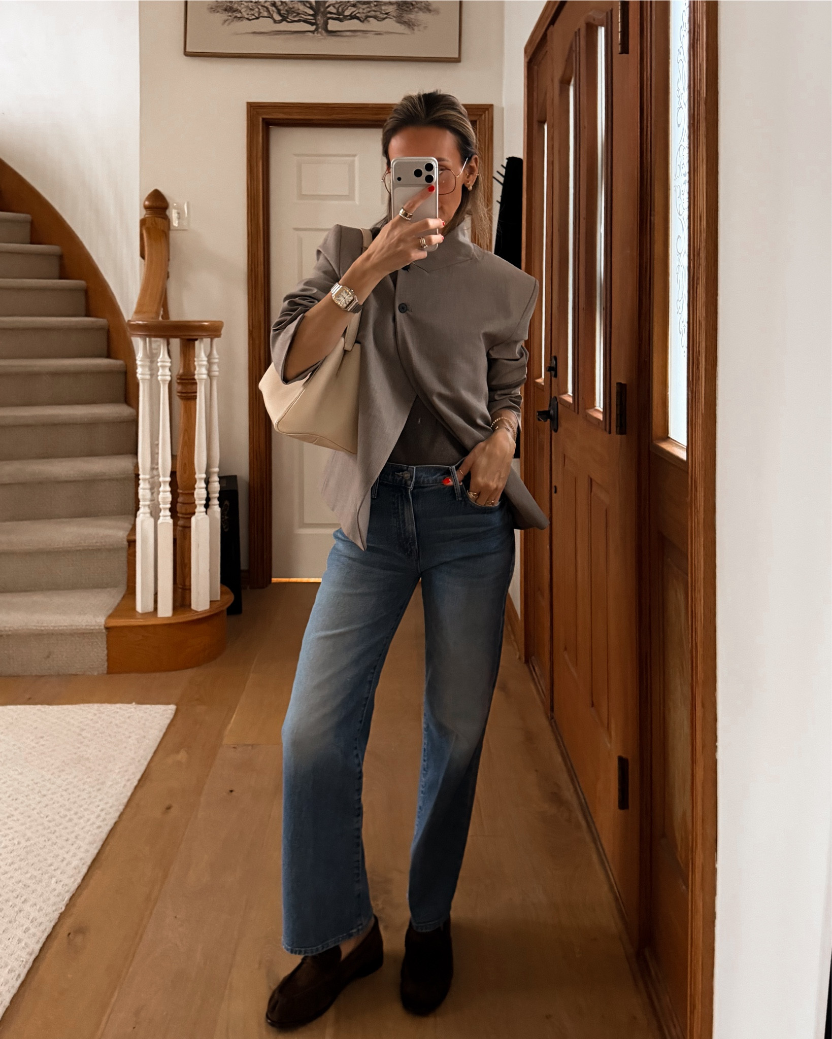 Ultra chic modern blazer silhouette - xs 
Knit tee that looks like my reformation fo a fraction of the price xs
These jeans are my new favorite pair, stretchy and comfortable but with a crop cigarette silhouette that is trending right now!  

#LTKgrwm #LTKootd #LTKOver40