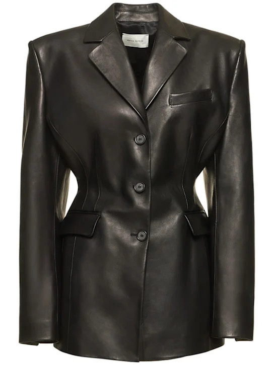 Leder-Blazer mit Bindeband | Luisaviaroma