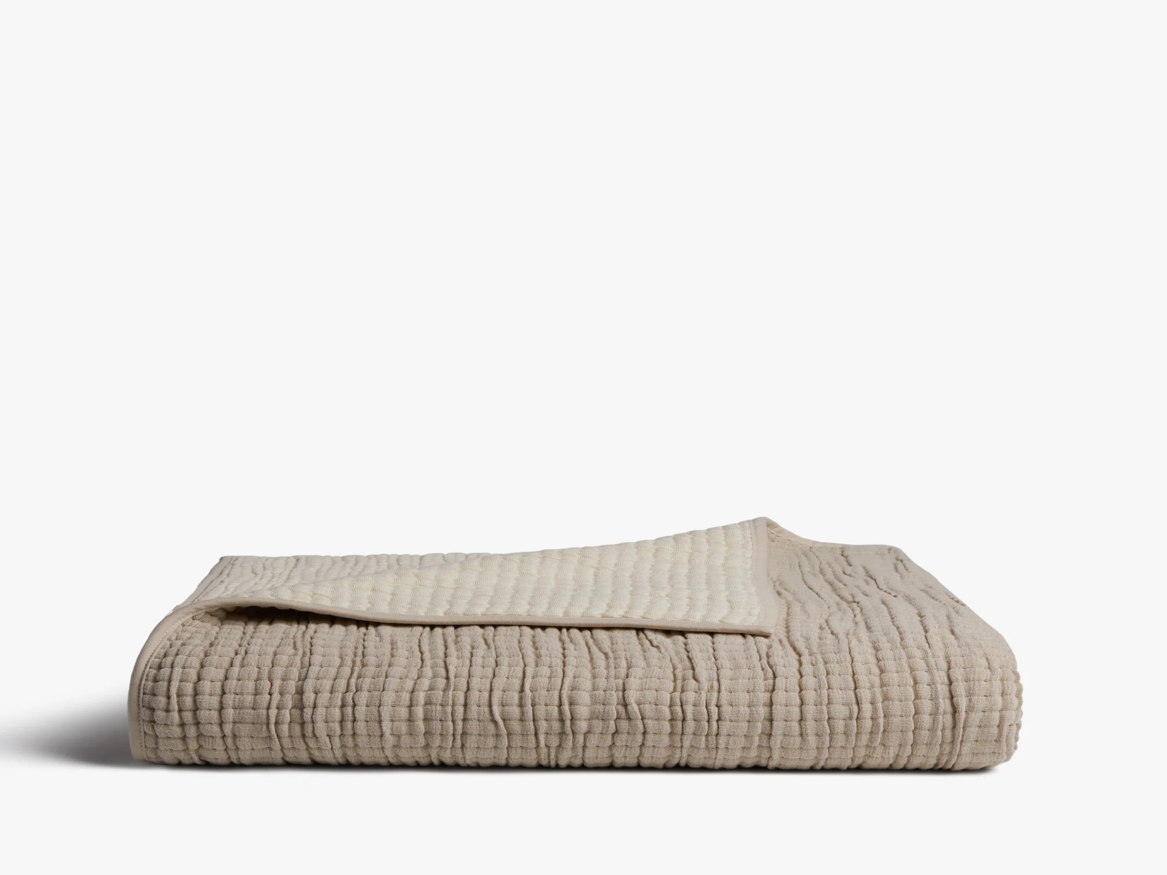 Organic Channel Gauze Throw (Natural and Ivory) | Parachute