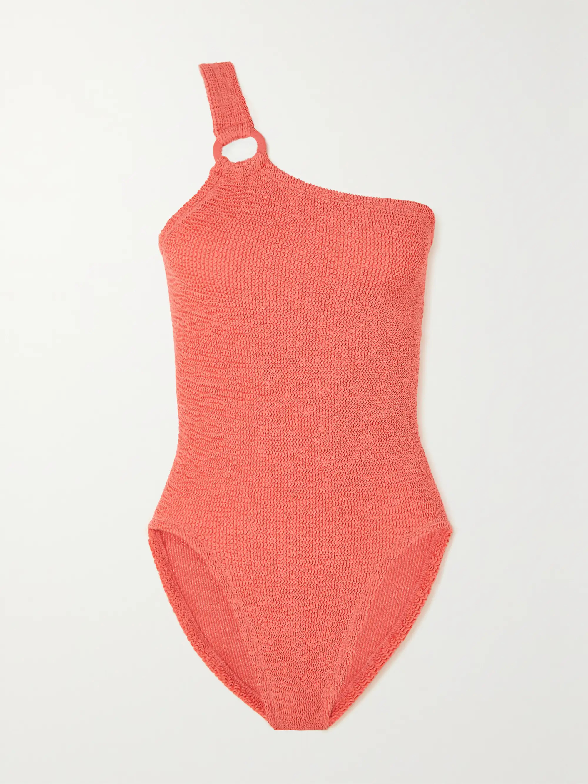 + Rose Inc Yasmeen one-shoulder seersucker swimsuit | NET-A-PORTER (US)