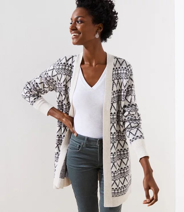 Fairisle Open Cardigan | LOFT | LOFT