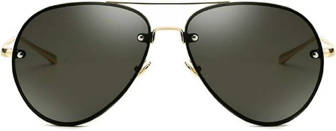 Classic Oversized Aviator Sunglasses Vintage Retro Gold Metal Frame Clear Colorful Lenses 62mm | Amazon (US)