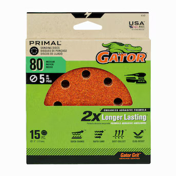 Gator 15 -Piece Aluminum oxide 80 -Grit Disc Sandpaper Lowes.com | Lowe's