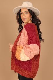 Caroline Oversized Handknit Knit Sweater - Cherry Multi | Petal & Pup (US)