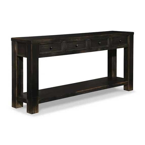 Signature Design by Ashley Gavelston 64" Sofa Console Table, Weathered Black Finish, 4 Drawers, H... | Walmart (US)
