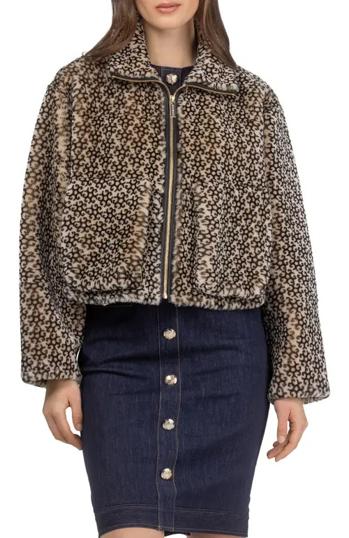 GORSKI Genuine Shearling Insignia Zip Jacket in Beige/black Insignia at Nordstrom, Size Medium | Nordstrom