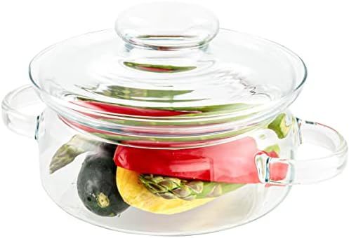 Simax Glass Pot, 1 Quart Glass Saucepan, Simmer Pot With Lid, Heat Resistant Handles, Serving Dis... | Amazon (US)
