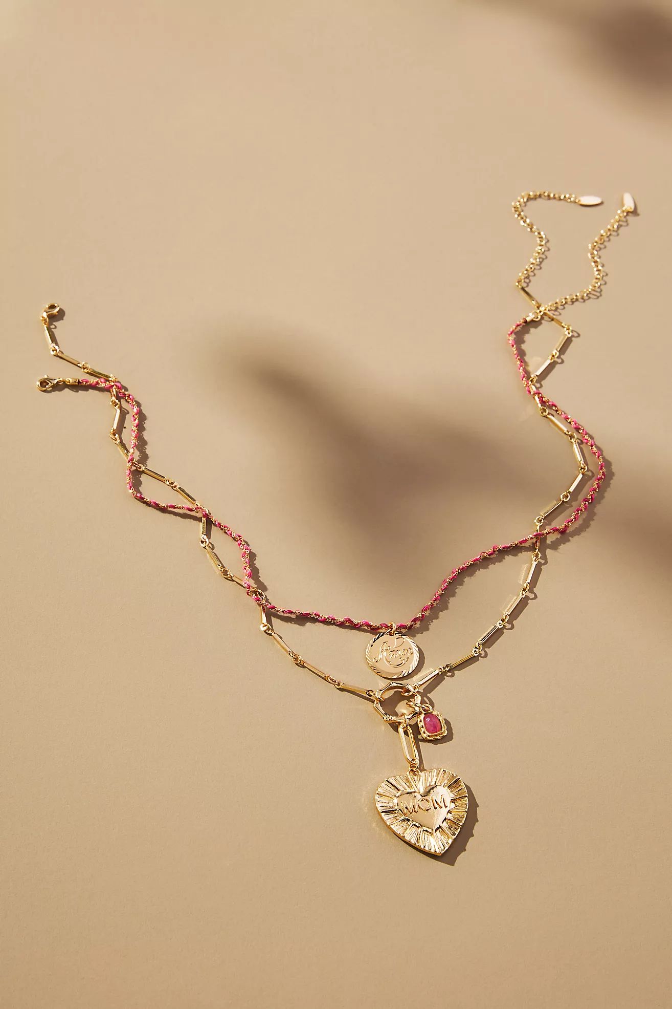 Mom Heart Charm Necklaces, Set of 2 | Anthropologie (US)