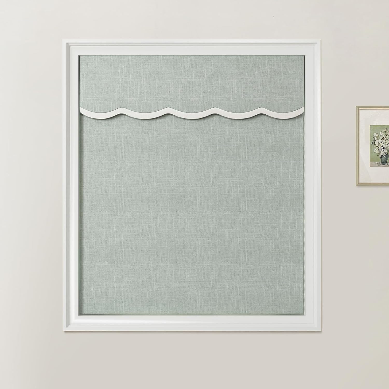 ChadMade Linen Textured Roman Shade Fold Window Shade for Office Room Dining Room Mint Green Cust... | Amazon (US)