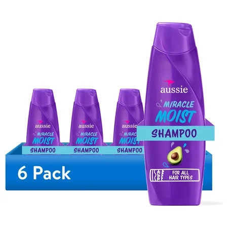 (1 pack) Aussie Miracle Moist Shampoo for All Hair Types with Avocado, Moisturizing, Paraben Free, 12.1 fl oz | Walmart (US)