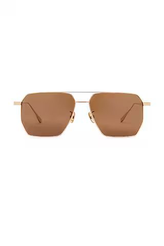 DEVON WINDSOR Indi Sunglasses in Brown & Gold from Revolve.com | Revolve Clothing (Global)