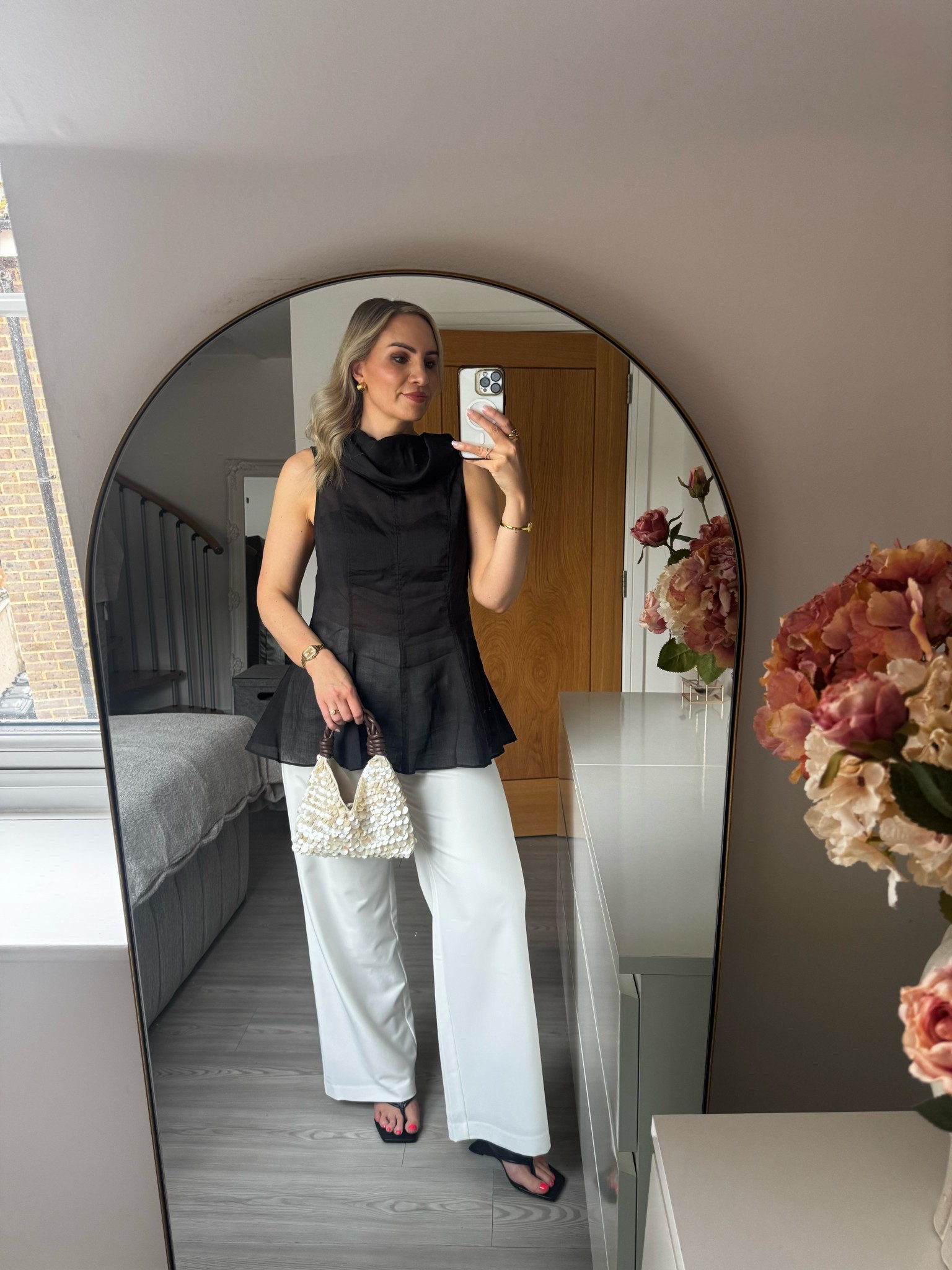 Monochrome date night outfit idea 🖤🤍

I’m wearing a medium in the trousers and the top. The heels are really comfy. 

#LTKdatenight #LTKspring #LTKsummer