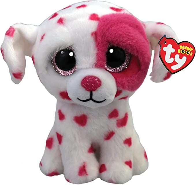 Ty Beanie Beau - White Valentine Dog with Hearts - 6" | Amazon (US)