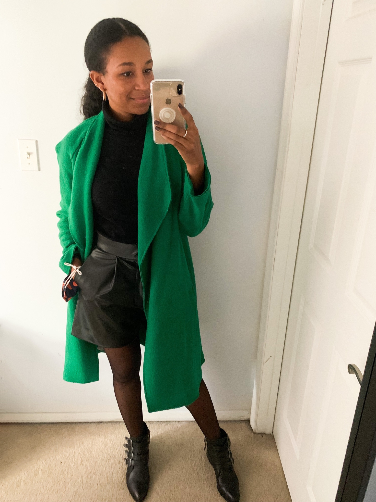 Faux leather shorts are so chic! Wear them with tights for a really cute winter look. 

#LTKunder50 #LTKstyletip #LTKSeasonal