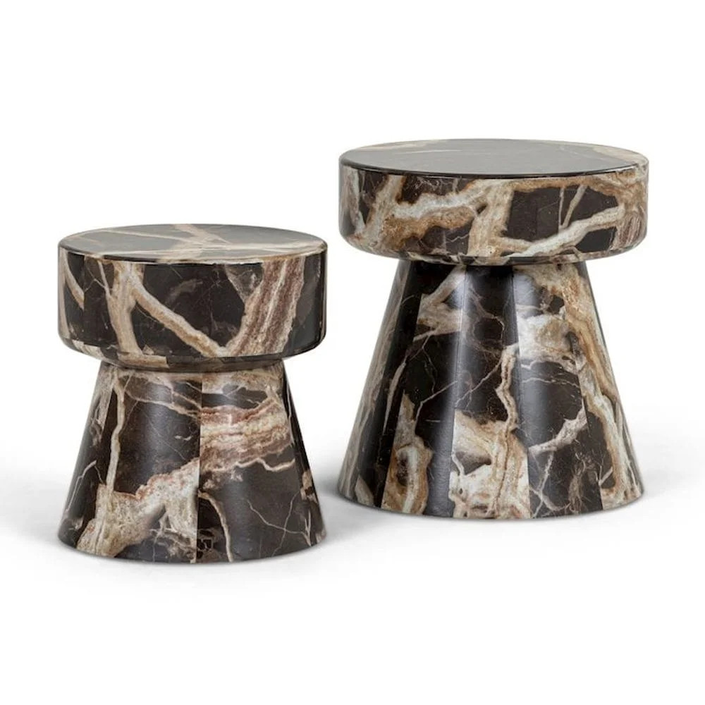 Modrest Marlow - Modern Faux Marble End Table Set | Walmart (US)