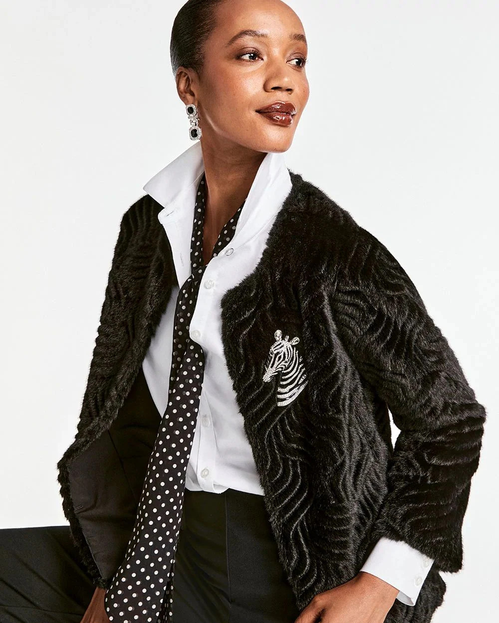 Pattern Fur Jacket | Chico's