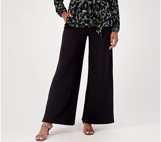 Girl With Curves Tall Ponte Wide Leg Pant - QVC.com | QVC