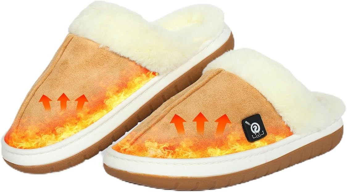 SAVIOR HEAT Heated Slippers for Men & Women – Rechargeable Foot Warmers with 3 Heat Settings (1... | Amazon (US)