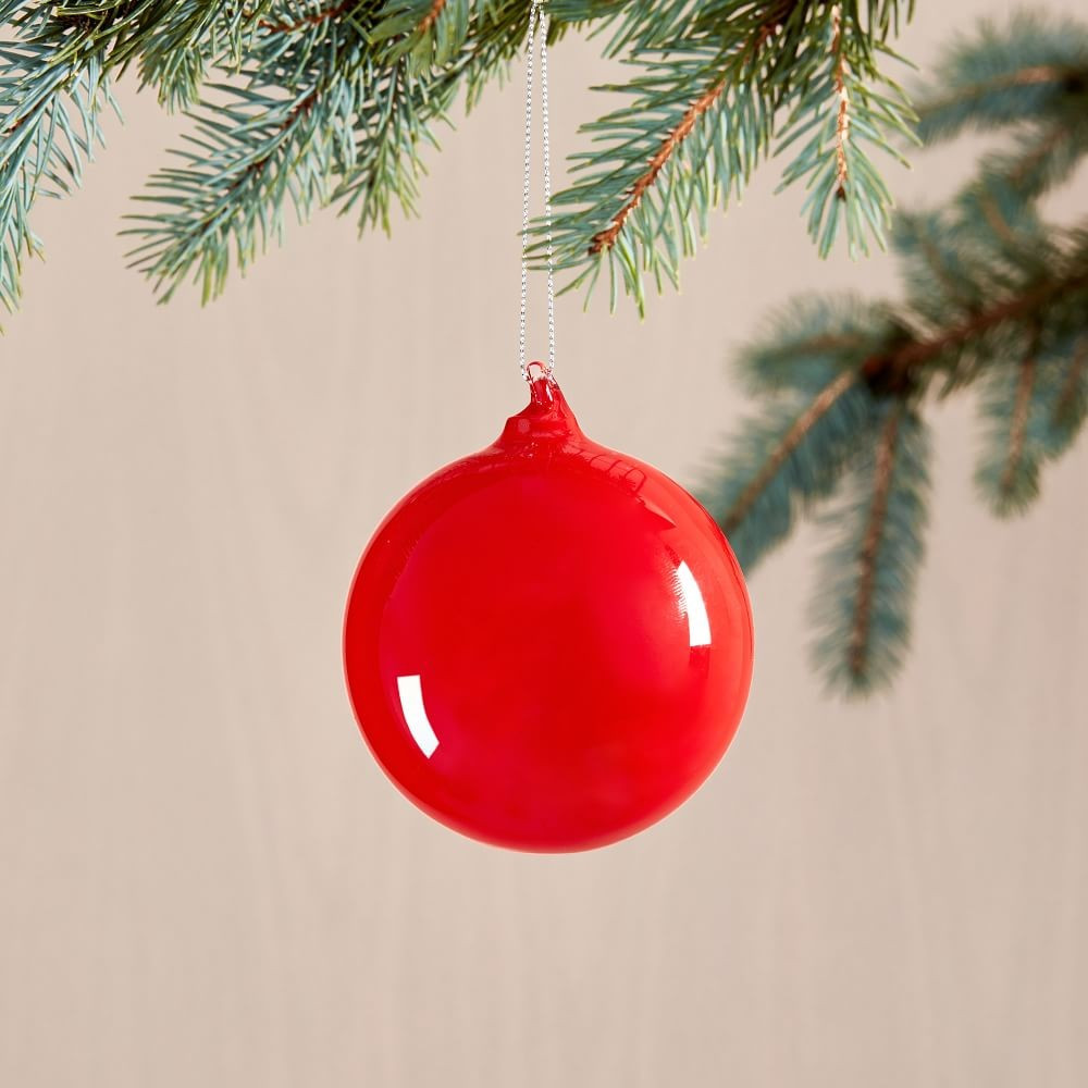 Red Glass Boxed Ornaments - Red (Set of 9) | West Elm (US)