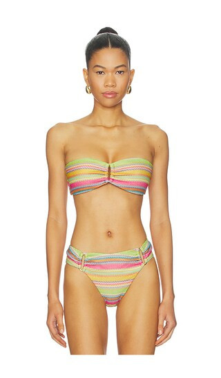 PQ Detail Bandeau Bikini Top in Green,Pink. - size S | Revolve Clothing (Global)