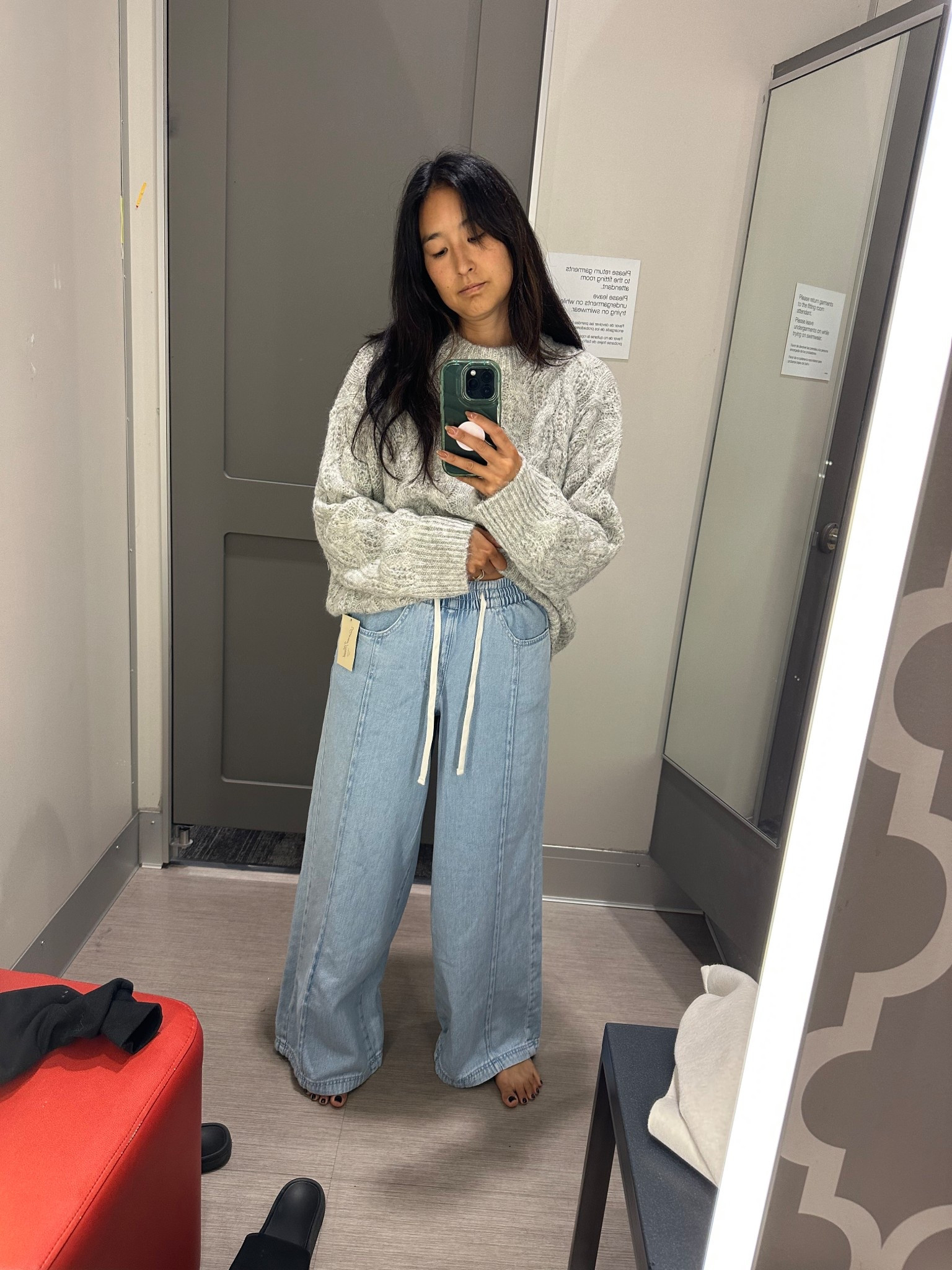 These are jeans…but not? I got these because they’re comfy. Size XS TTS. I also got the sweater in size M for an oversized fit. #targetstyle

#LTKSeasonal #LTKSaleAlert #LTKStyleTip