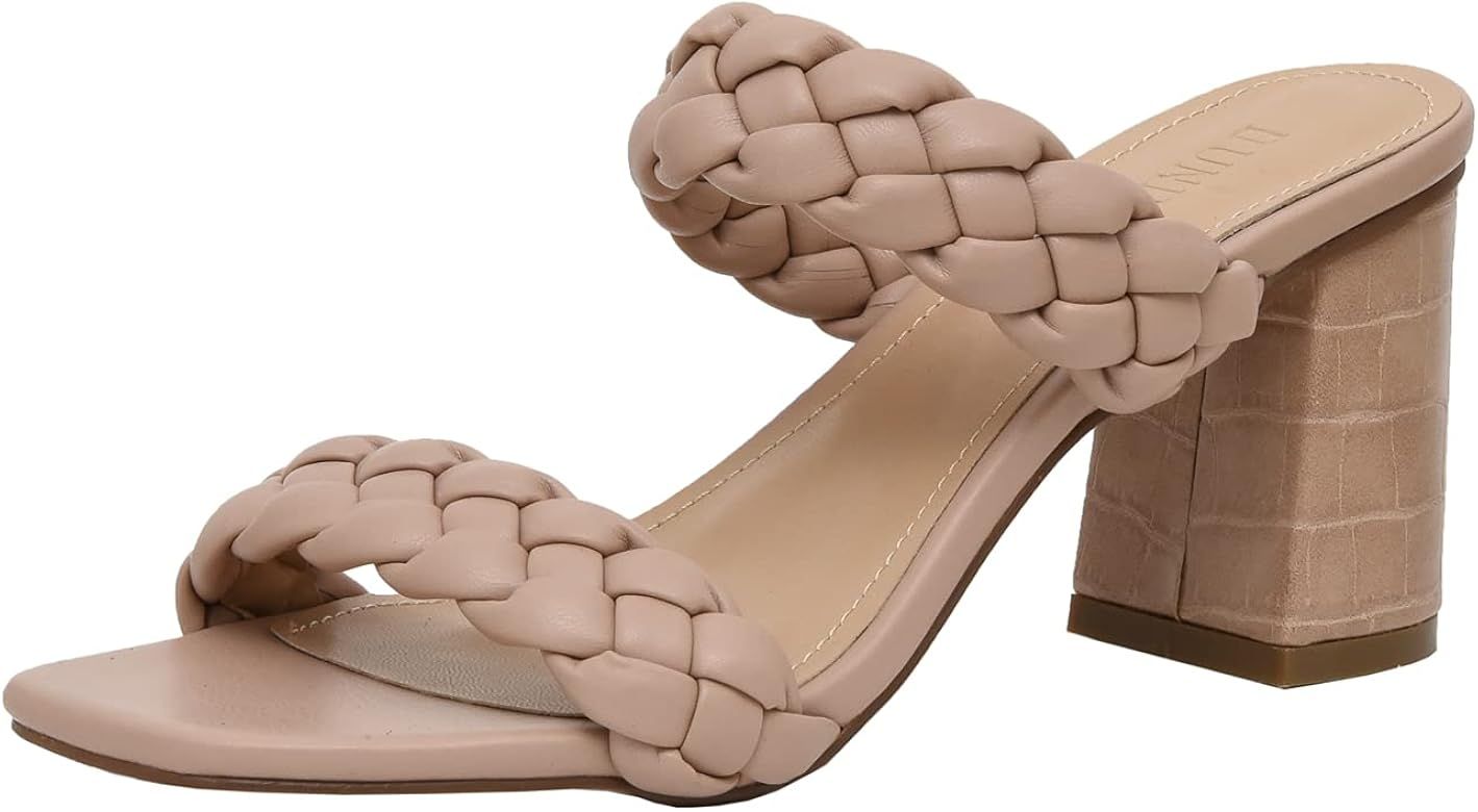 Dunes Women's Iris braided Heel Sandal +Memory Foam Insoles | Amazon (US)