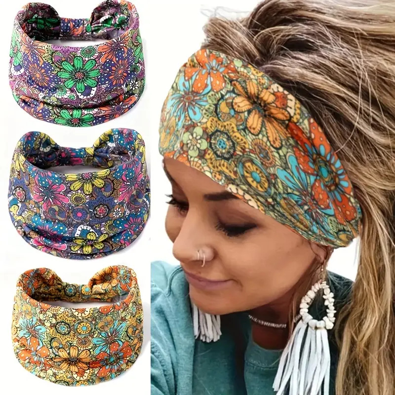 Colorful Print Elastic Wide Brimmed Knotted Yoga Fitness Hairband, Soft Comfortable Non-slip Spor... | Temu Affiliate Program