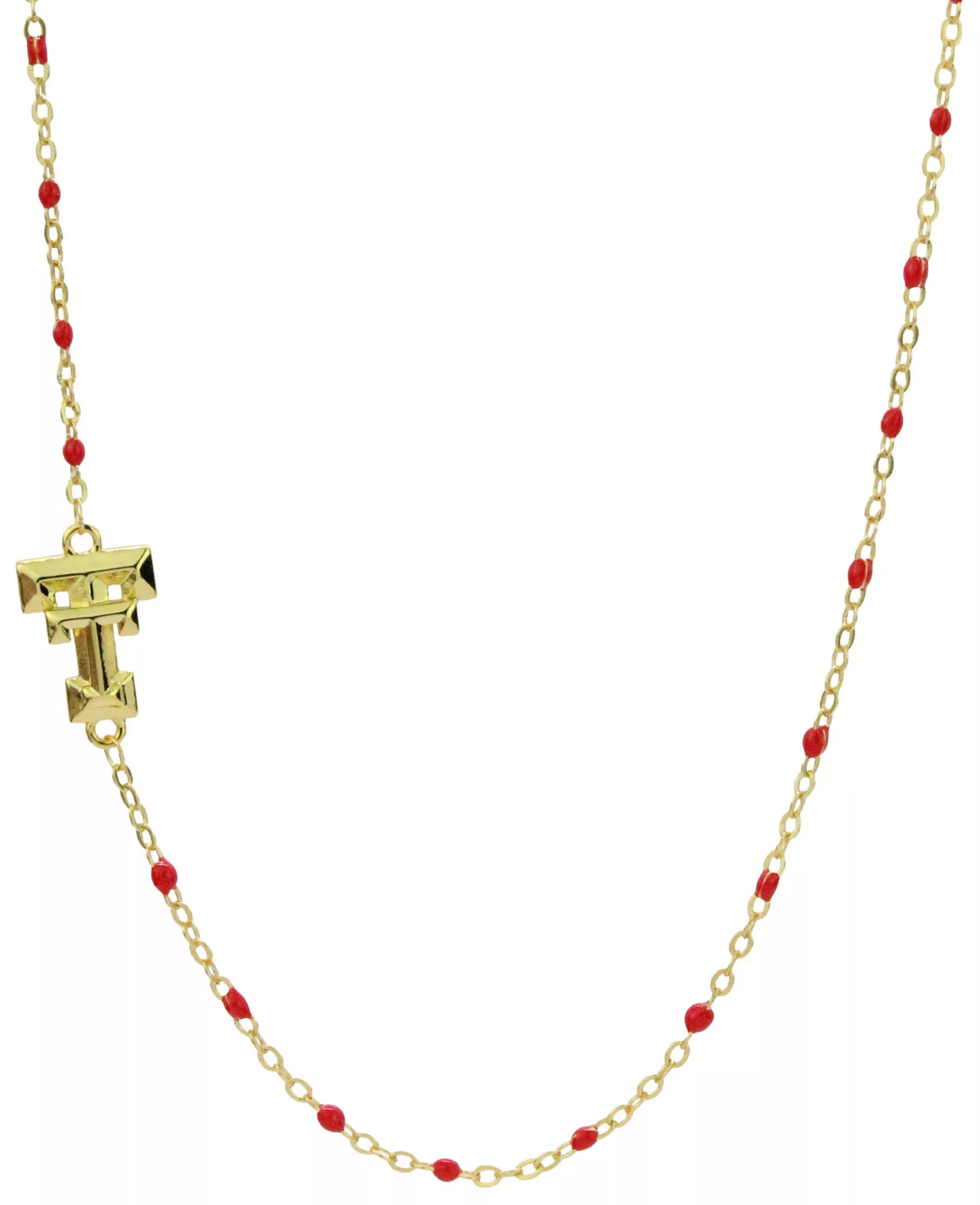 Color Shout Women's Texas Tech Red Raiders Side Set College Logo Necklace With Enamel Beads, Yellow | DICK'S Sporting Goods