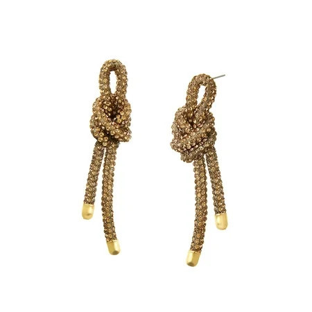 Madden NYC Women's Fashion Gold-Tone Knot Mesh Hoop Earrings | Walmart (US)