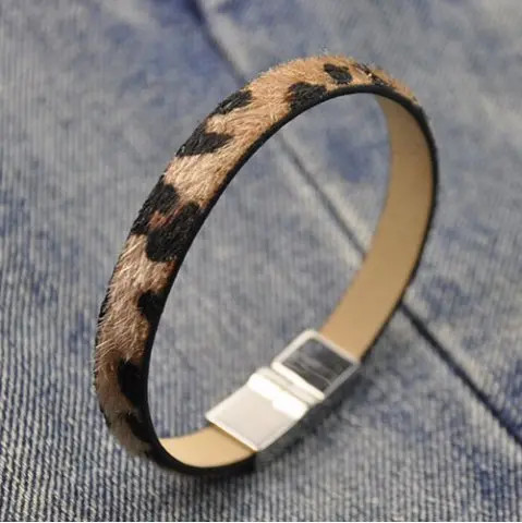 Leopard Print PU Leather Bracelet | Rosegal US