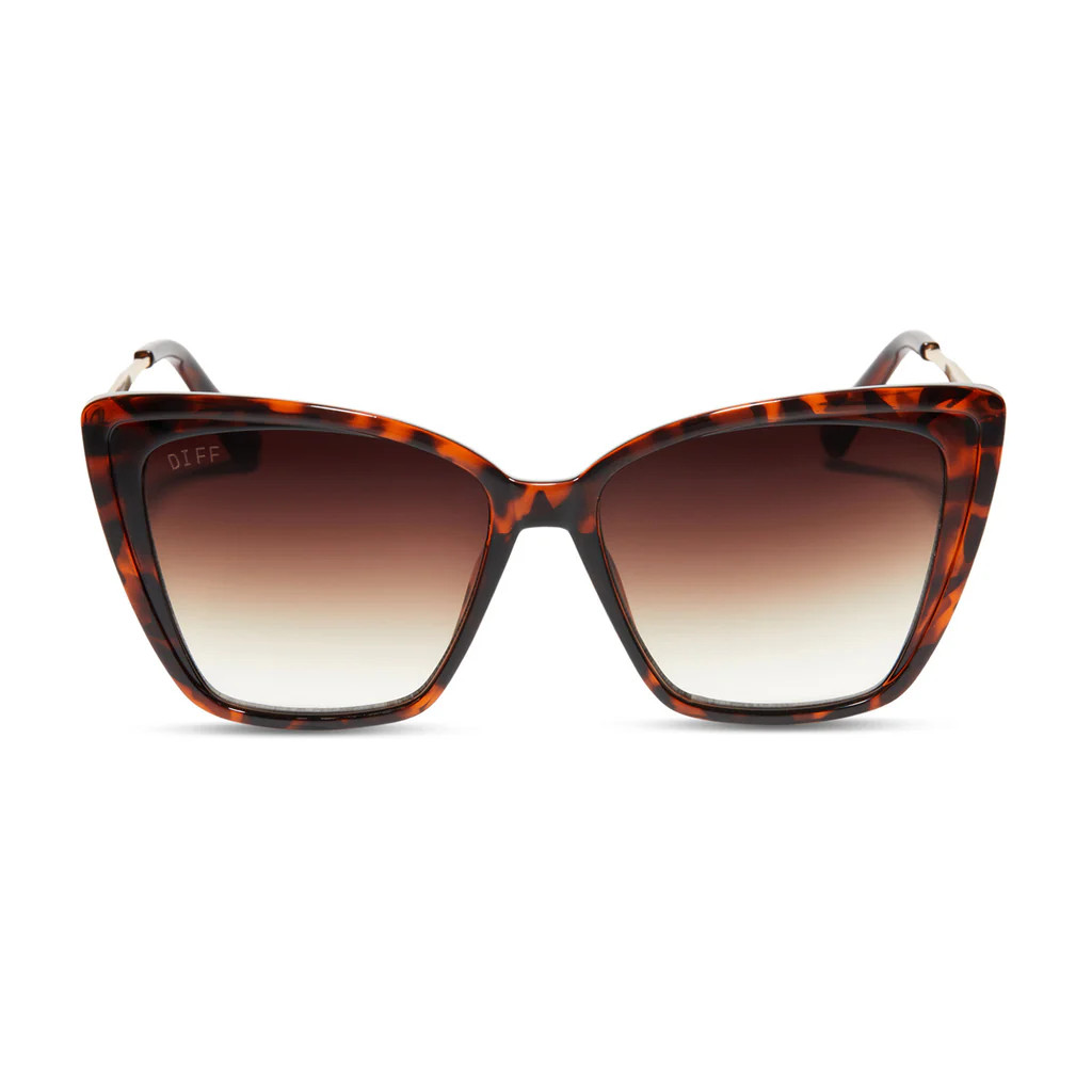 HEIDI - BLACK BROWN TORTOISE + BROWN GRADIENT SHARP SUNGLASSES | DIFF Eyewear