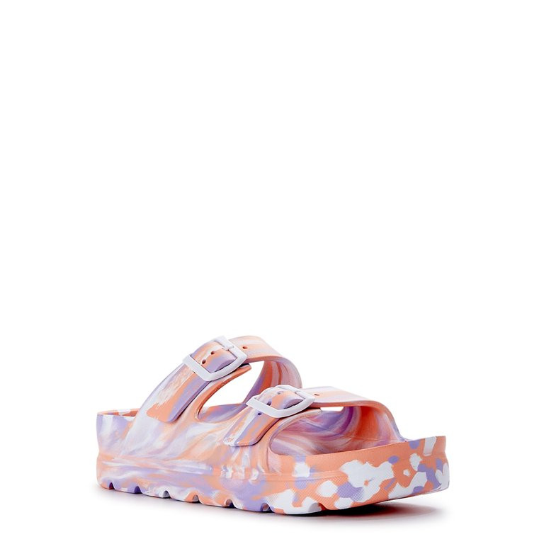 No Boundaries Women's Flatform Two Buckle Sandals | Walmart (US)