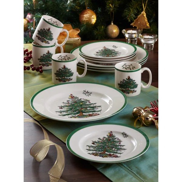 Spode Christmas Tree Earthenware Dinnerware - Set of 12 | Wayfair North America