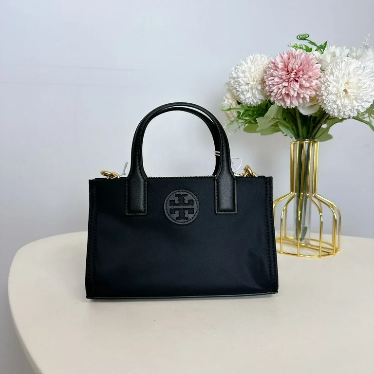 Tory Burch Women's Ella Nylon Extra Small Top Zip Crossbody Bag Purse (Black) | Walmart (US)