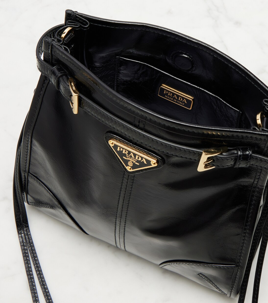 Prada Bonnie Mini leather shoulder bag | Mytheresa (UK)