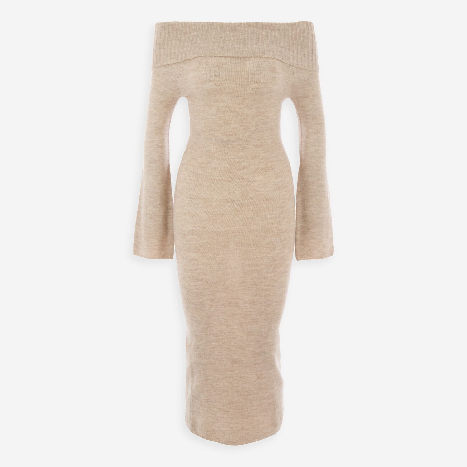 Beige Marl Bardot Knit Dress | TK Maxx