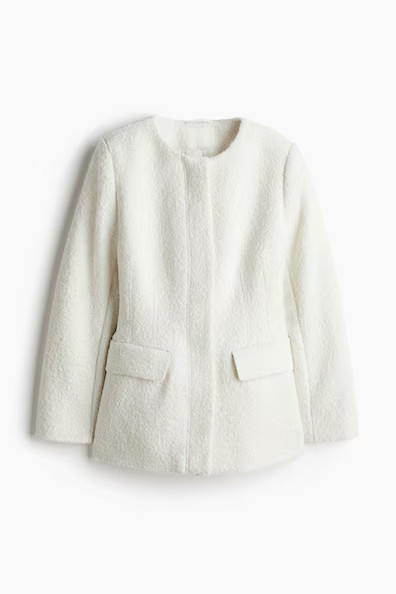 H & M - Waisted jacket - White | H&M (UK, MY, IN, SG, PH, TW, HK)