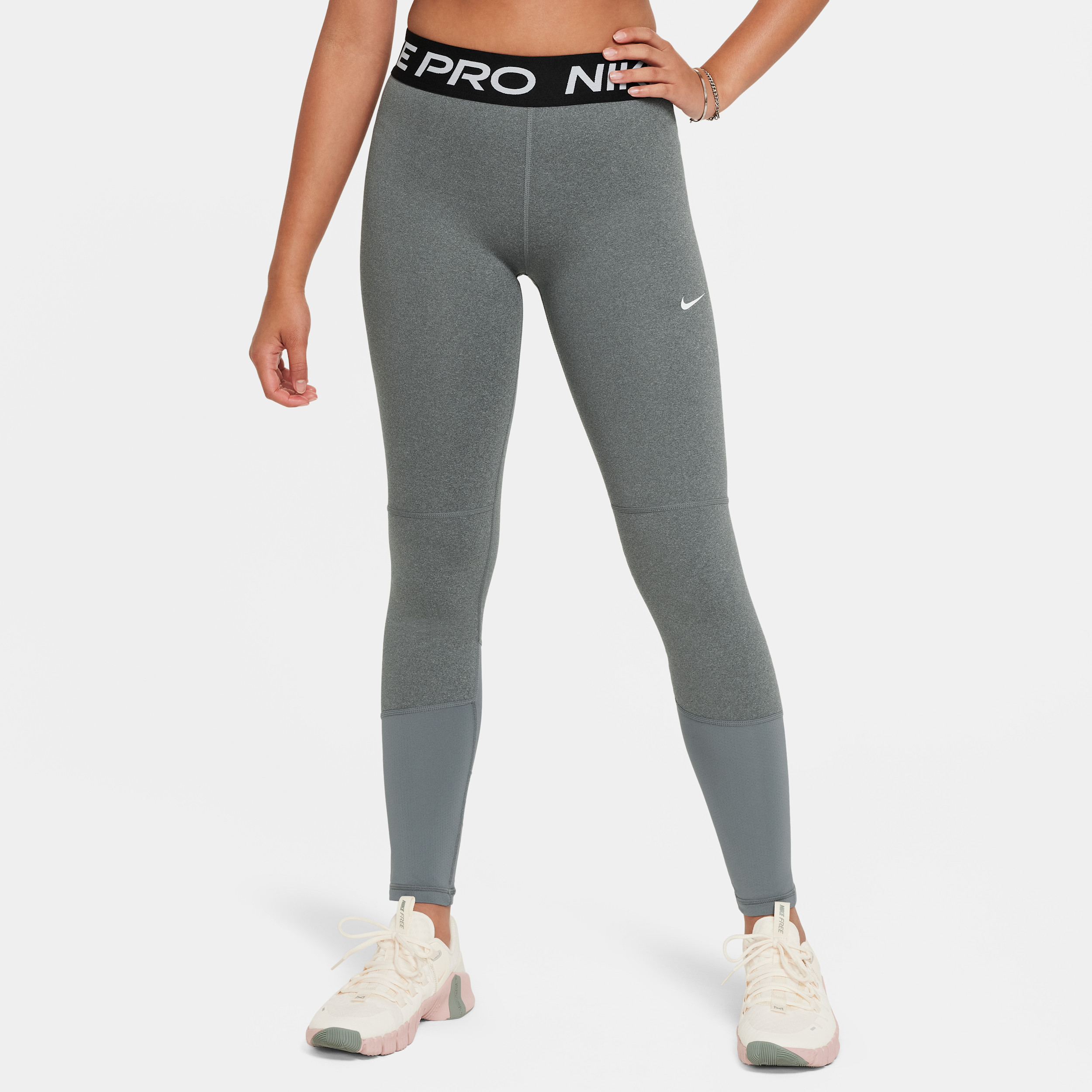 Nike Pro Dri-FIT Big Kids' (Girls') Leggings in Grey | DA1028-091 | Nike (US)