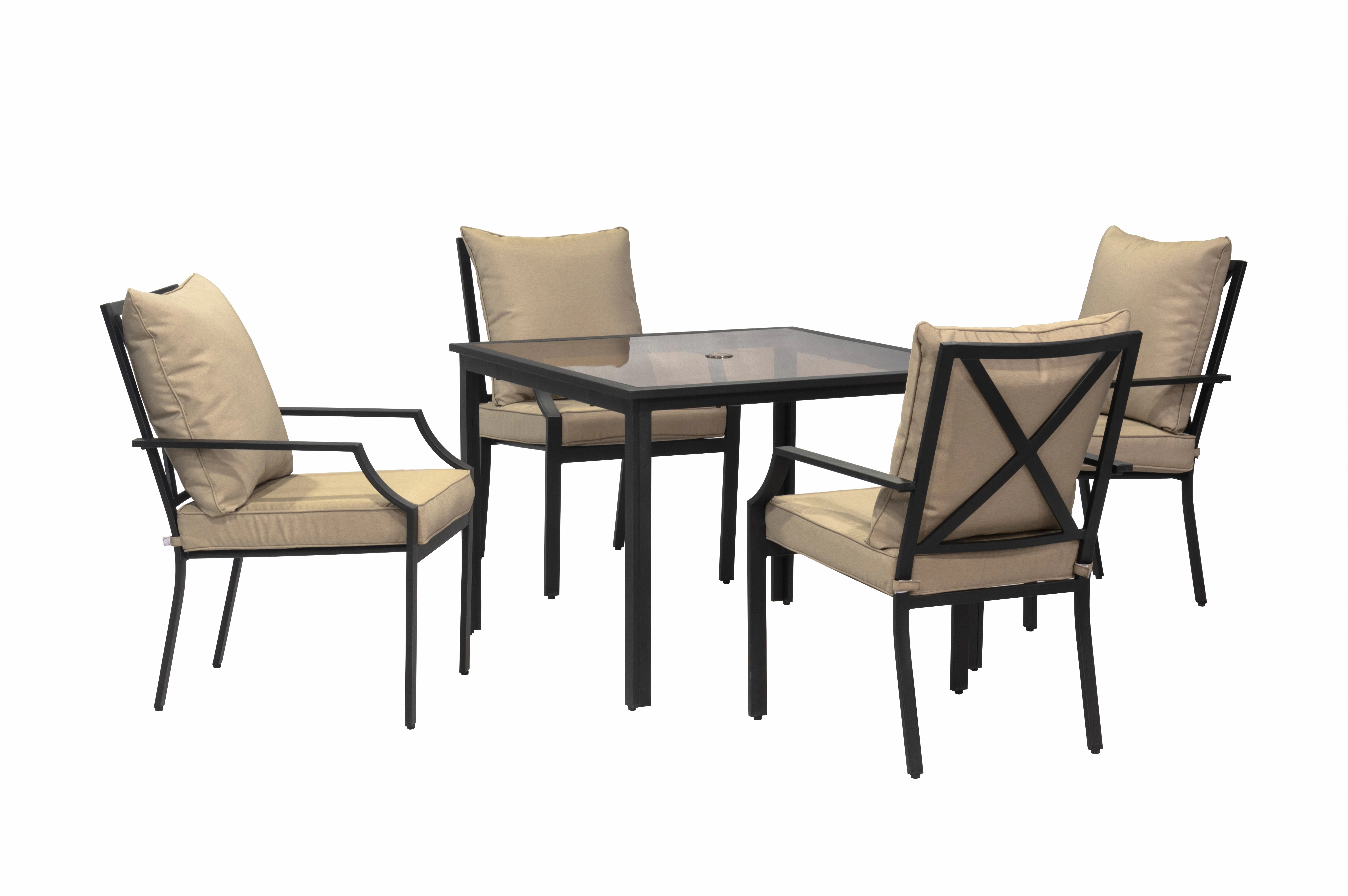 Venba 4 - Person Patio Dining Set with Square Table , Cushions Included | Wayfair North America