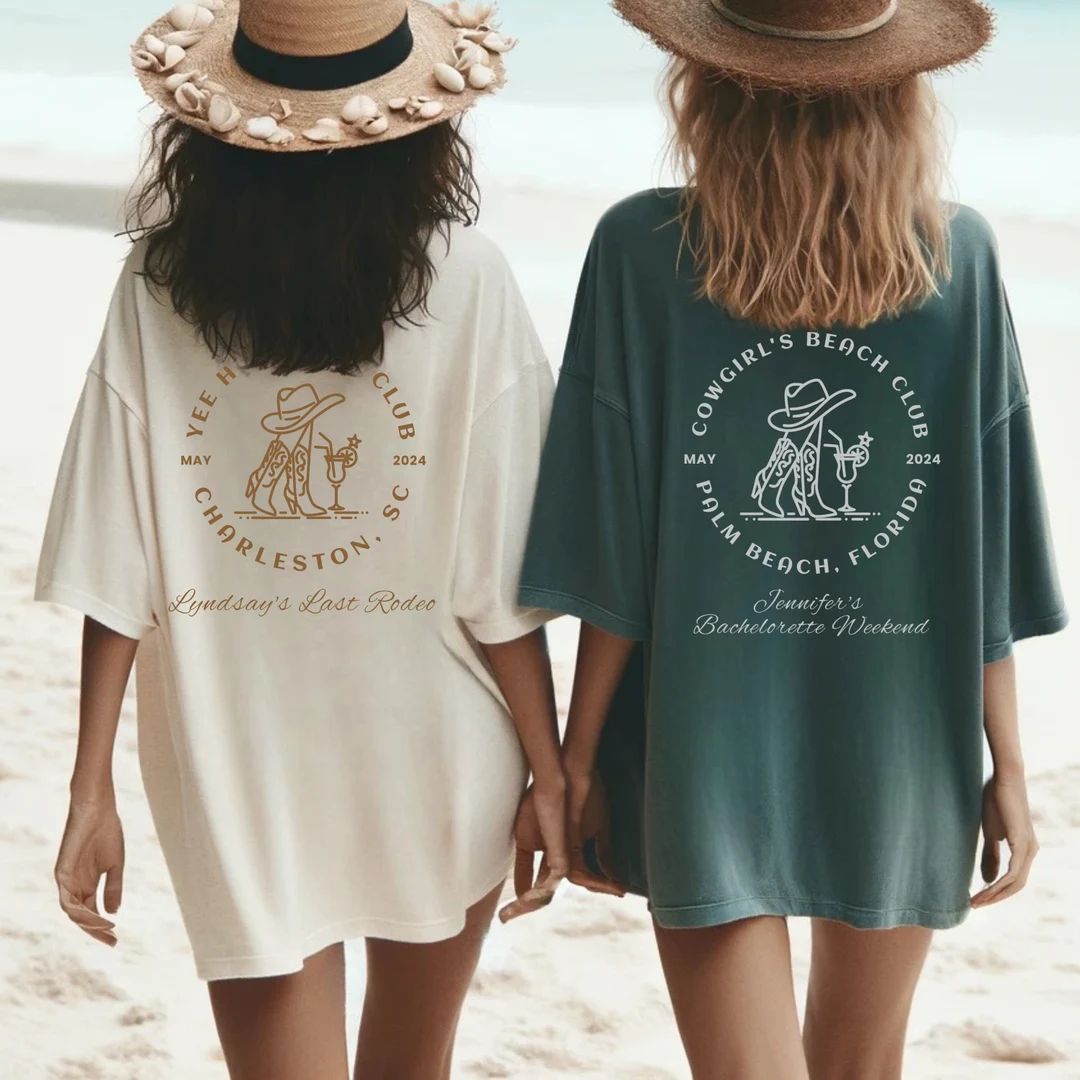 Bachelorette Shirts Coastal Cowgirl Custom Beach Bach Shirts Western Bachelorette Merch Toast on ... | Etsy (US)