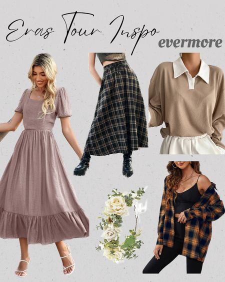 Outfit inspiration for Taylor Swift’s Eras tour! These looks are in line with her evermore era, so cottagecore and earth tones; flowy dresses, long skirts, plaid, oversized, flannel, floral. 

#LTKSeasonal #LTKFestival #LTKunder100