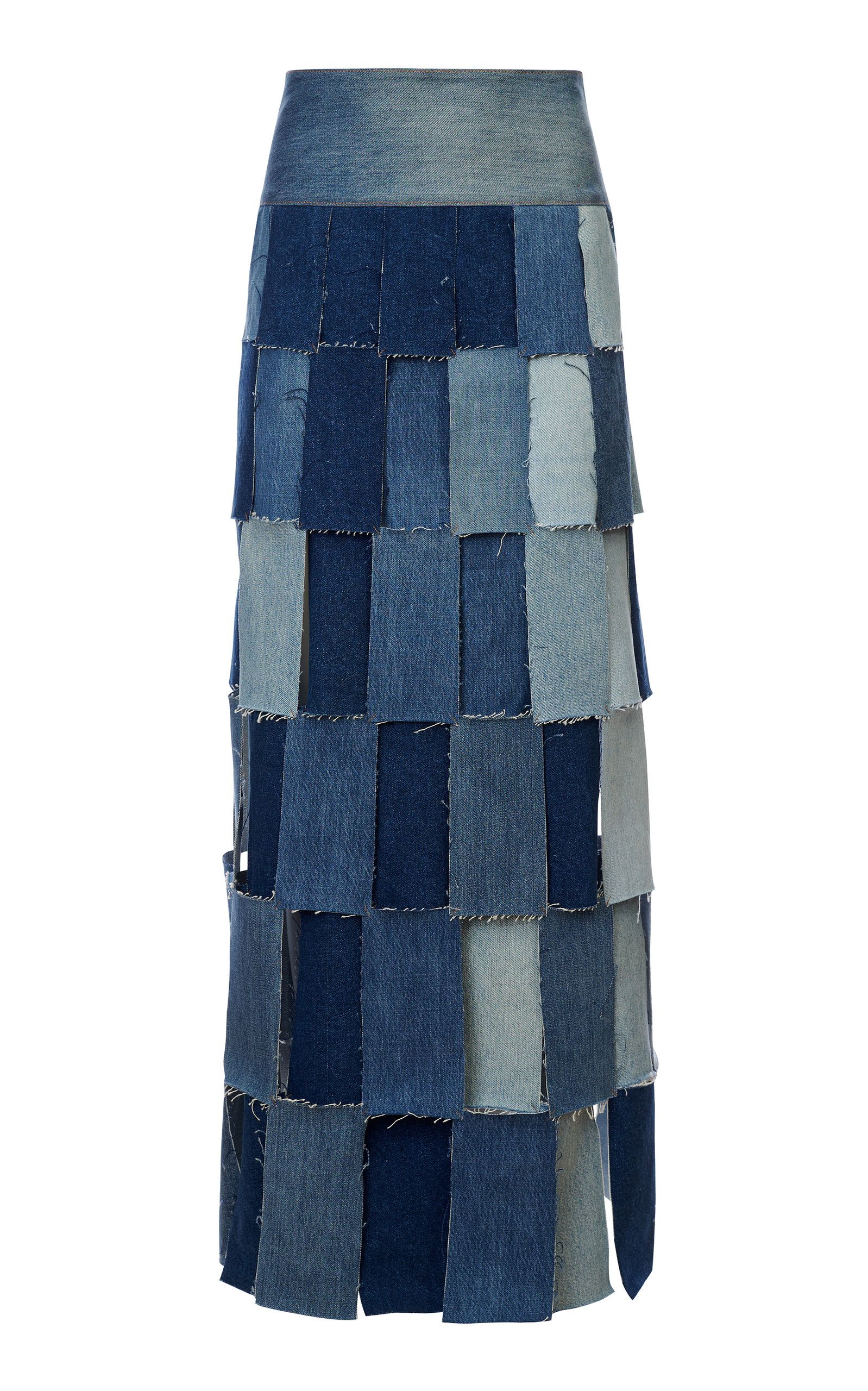 A.W.A.K.E. MODE - Women's Rectangle-Panel Upcycled Denim Maxi Skirt - Medium Wash - FR 38 - Moda Ope | Moda Operandi (Global)