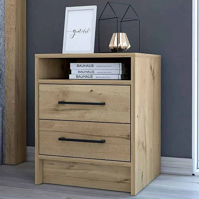 Canddidliike Classical Nightstand, Two Drawers Wooden Cabinet Superior Top, Bedside Tables for Be... | Walmart (US)