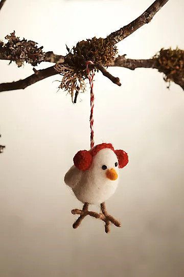 Earmuff Chick Felt Ornament | Anthropologie (US)