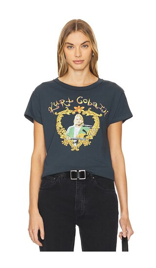 Kurt Cobain Heart Frame Reverse Gf Tee Shirt in Vintage Black | Revolve Clothing (Global)