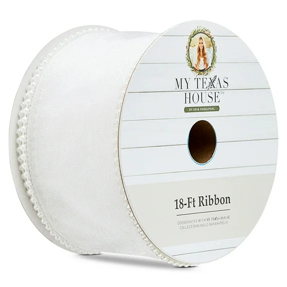 White Pearl Christmas Ribbon, 18', by My Texas House | Walmart (US)