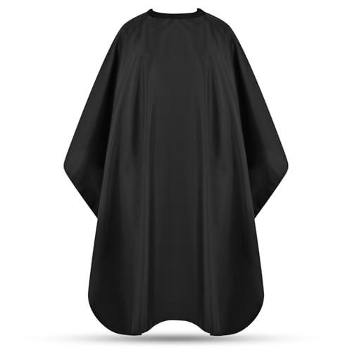 JSAZCKC Hair Cutting Cape with Adjustable Snap Closure, Professional Barber Cape, Haircut Salon Supplies for Men and Women - 57" x 51"(Black) | Amazon (US)